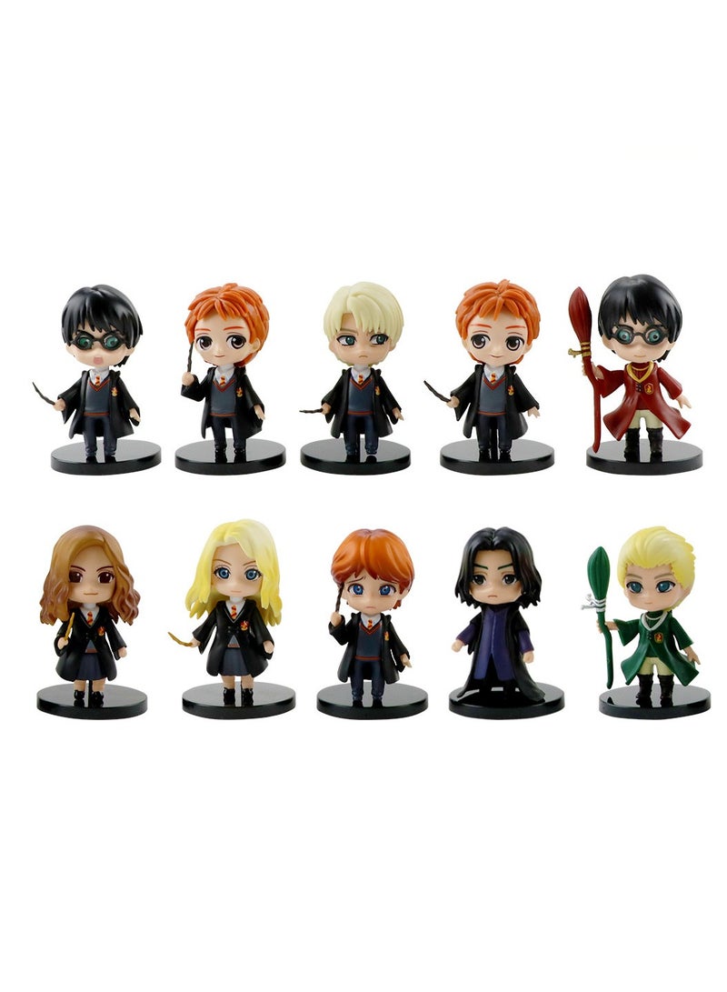 10-Piece Harry Potter Action Figure Toy, Cartoon Realistic Model Ornament High Quality Cartoon Figure Toy for Collection Decoration - Image 1