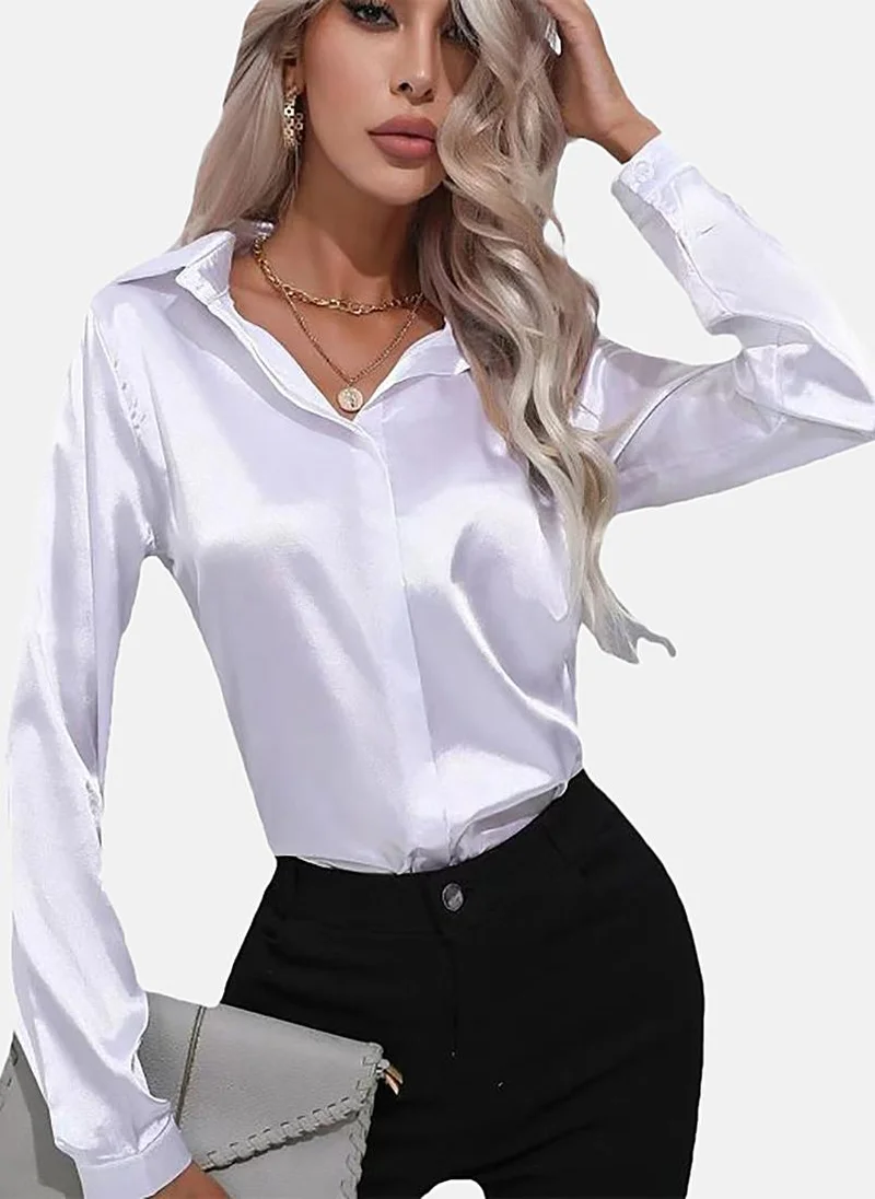 YUNIQEE Off White Solid Slim Fit Shirt