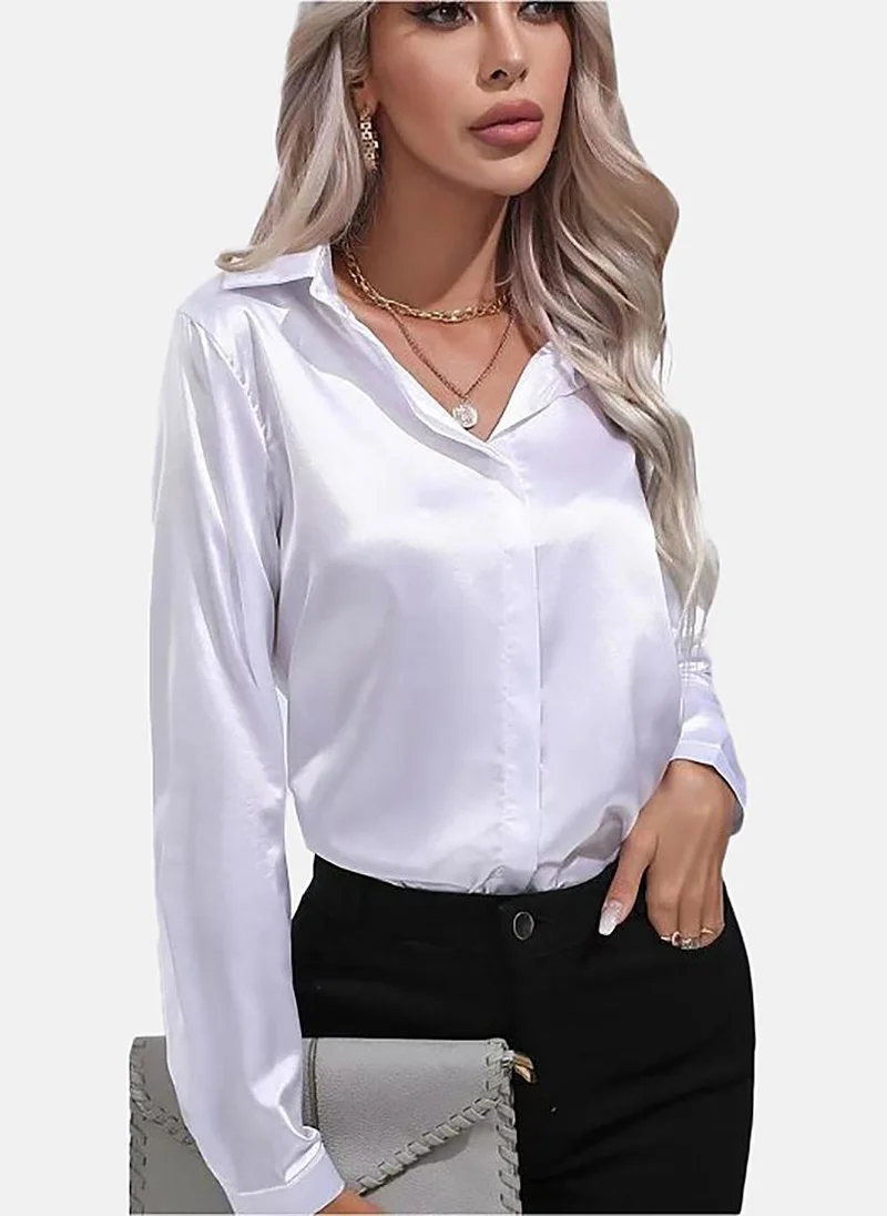 YUNIQEE Off White Solid Slim Fit Shirt