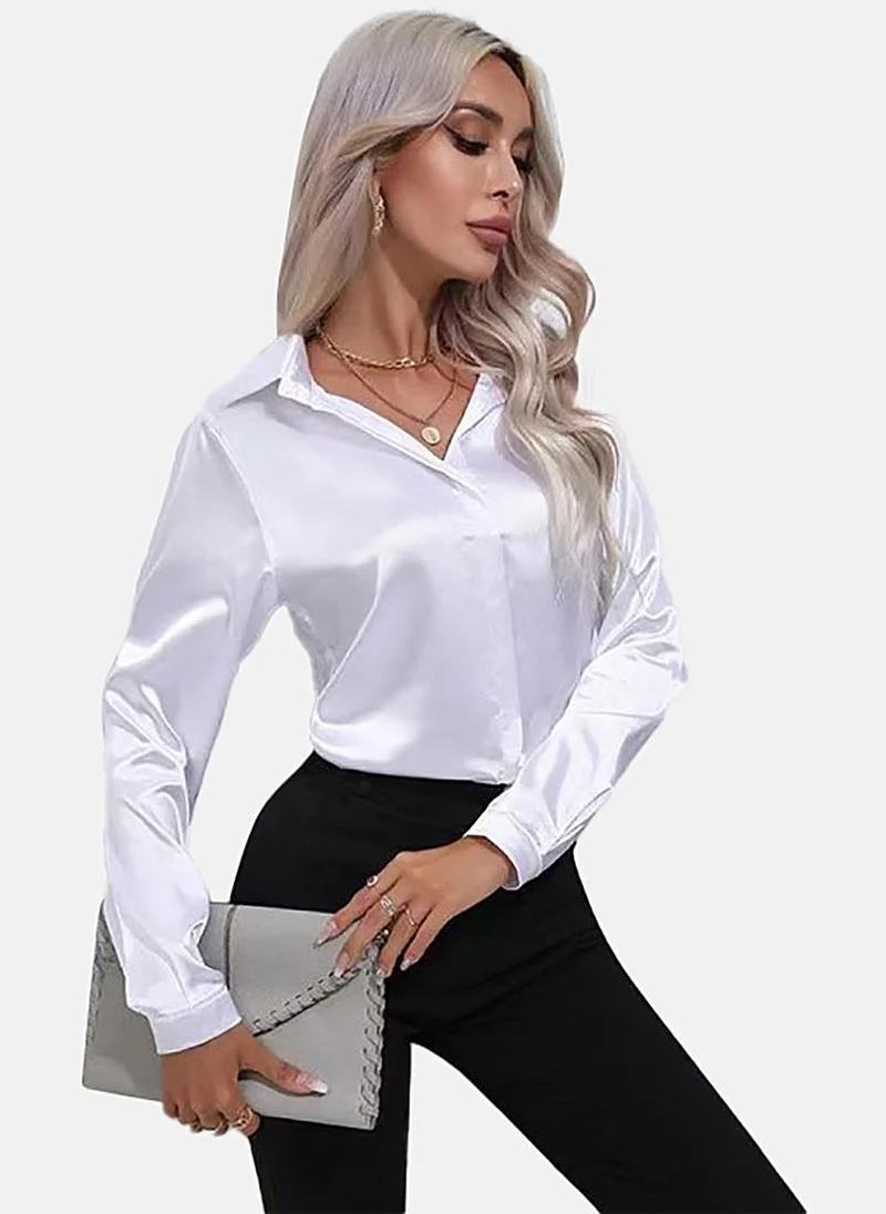 YUNIQEE Off White Solid Slim Fit Shirt