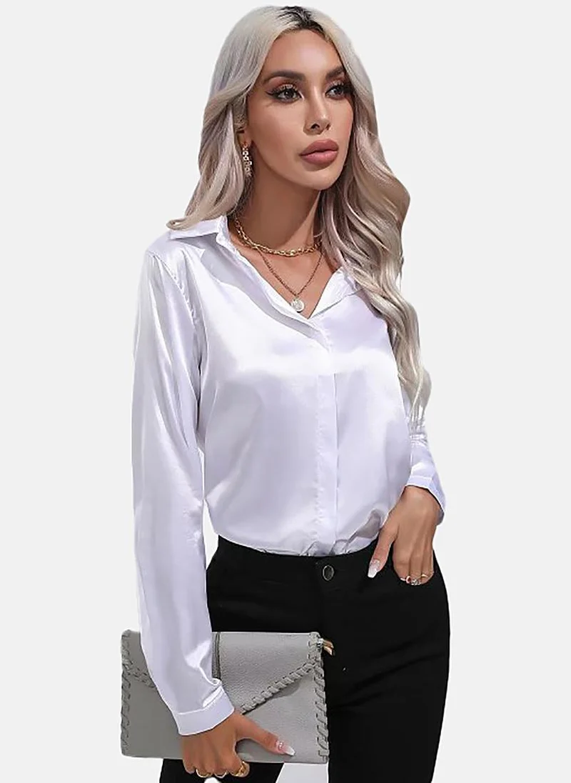 YUNIQEE Off White Solid Slim Fit Shirt