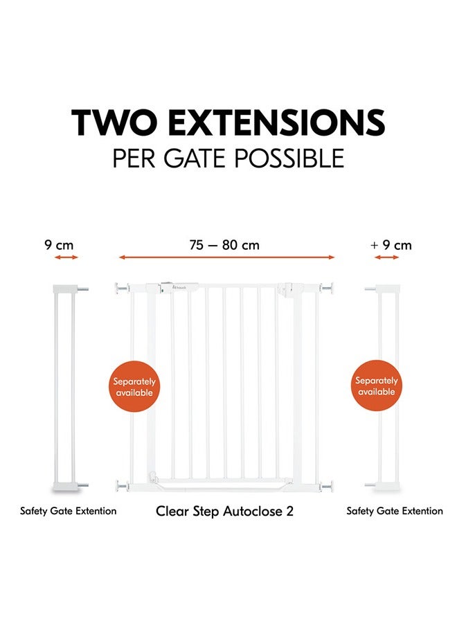 Hauck 9 cm Extension Compatible with Child Safety Gate Clear Step 2, Open N Stop 2, Open N Stop KD, Stop N Safe 2, Autoclose N Stop 2, No Drilling, Door & Stair Safety Gate Accessories (White) - Image 5