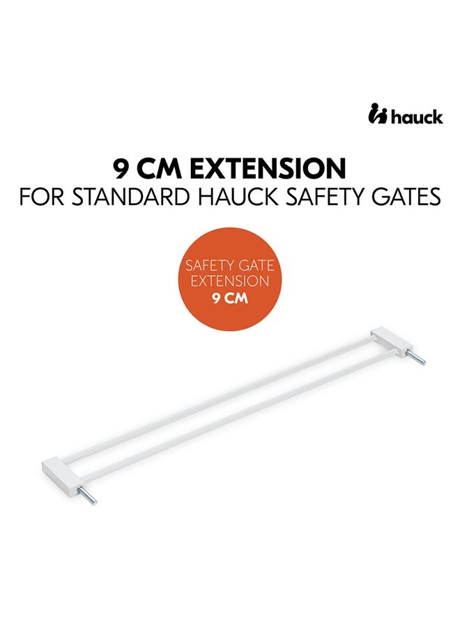 Hauck 9 cm Extension Compatible with Child Safety Gate Clear Step 2, Open N Stop 2, Open N Stop KD, Stop N Safe 2, Autoclose N Stop 2, No Drilling, Door & Stair Safety Gate Accessories (White) - Image 2