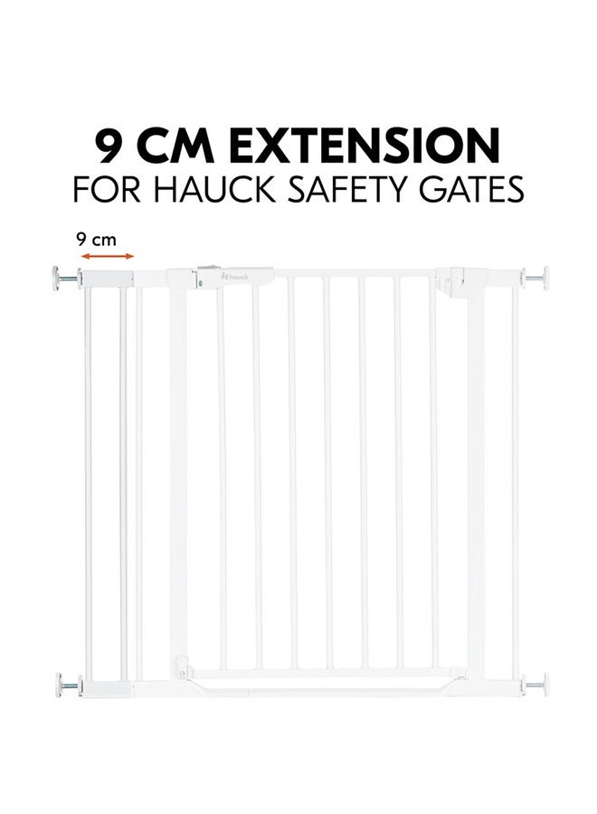 Hauck 9 cm Extension Compatible with Child Safety Gate Clear Step 2, Open N Stop 2, Open N Stop KD, Stop N Safe 2, Autoclose N Stop 2, No Drilling, Door & Stair Safety Gate Accessories (White) - Image 3