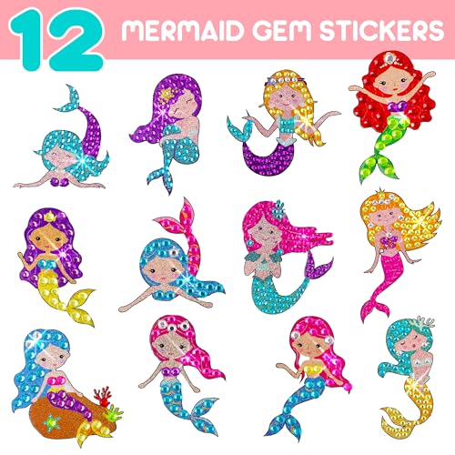 Blue Squid Diamond Art Kits for Kids – Mermaid - Fun & Easy DIY 5D Gem Art Gift Set for Keychains, Stickers, Sun Catchers - Diamond Painting Kit Arts & Crafts Kit for Kids, Girls, Boys Ages 6-12 - Image 3