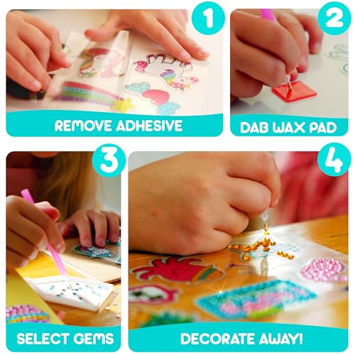 Blue Squid Diamond Art Kits for Kids – Mermaid - Fun & Easy DIY 5D Gem Art Gift Set for Keychains, Stickers, Sun Catchers - Diamond Painting Kit Arts & Crafts Kit for Kids, Girls, Boys Ages 6-12 - Image 5