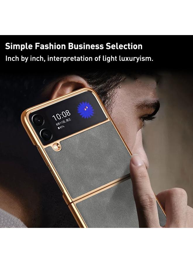 اس-توب جراب لهاتف Samsung Galaxy Z Fold4 مصنوع من جلد الحمل المطلي بالكهرباء - Image 3