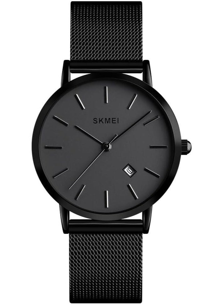 SKMEI ساعة SKMEI النسائية الرفيعة الفاخرة مع حزام شبكي من الفولاذ المقاوم للصدأ - Image 1
