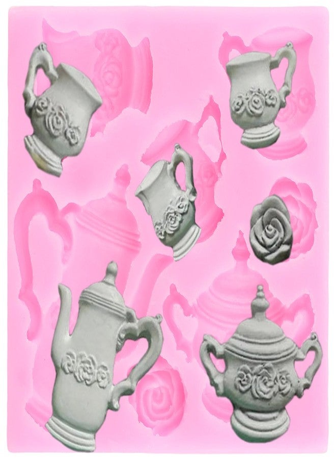 قوالب سيليكون لتزيين الكيك والكاب كيك من YIHUOMOLDS، تشمل قوالب إبريق الشاي، وقوالب عجينة السكر، وقوالب أكواب الشاي، وقوالب الشوكولاتة، وقوالب عجينة السكر، وقوالب الصلصال البوليمري. - Image 1