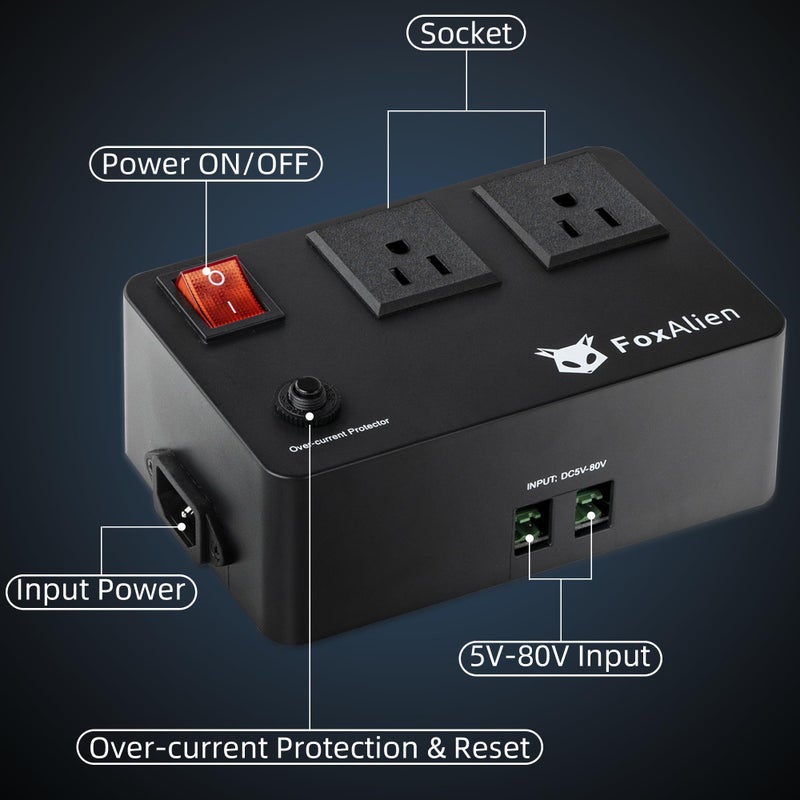 FoxAlien Relay Module Relay Switch for CNC Router Machines, Routers and Dust Collector Synchronously Control (110V US Sockets & Plug, for All FoxAlien Machines) - Image 5