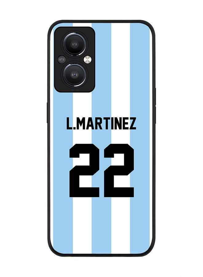 Stylizedd Rugged Black edge case for OnePlus Nord N20 5G Slim fit Soft Case Flexible Rubber Edges Anti Drop TPU Gel Thin Cover - Football Team - Argentina Player Name - L.Martinez - Image 1