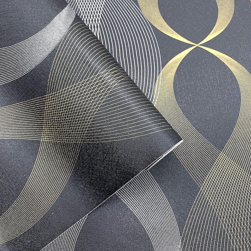 FOKRIM ورق حائط بلاك رويالز لاينر لملصق الحائط للمنزل والمكتب 45.5x305 سم ملصق ورق حائط قابل للإزالة ذاتي اللصق مقاوم للماء (عبوة من 1) - Image 2