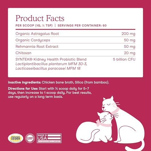 Fera Pets Cat Kidney Support Powder with Antioxidants & Probiotics - Enhances Renal Health & Function - Promotes Regular Detoxification - 60 Scoops - Image 5