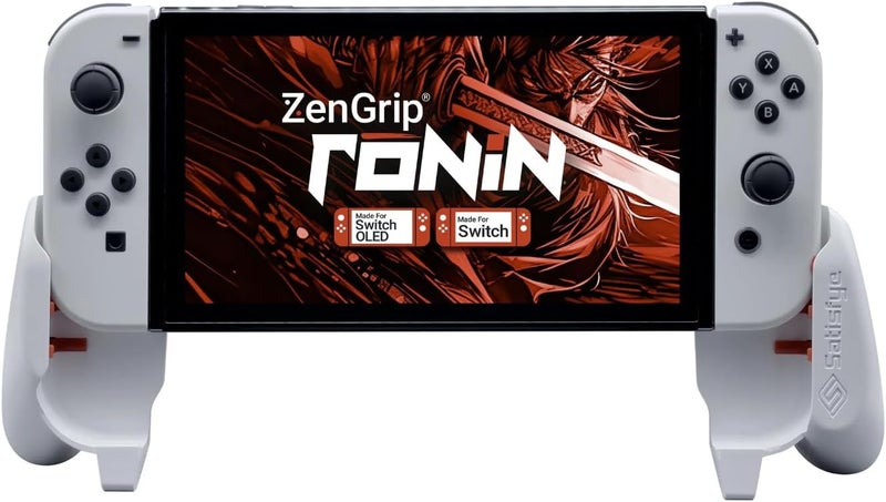 Satisfye حزمة ZenGrip Ronin White Slim، إكسسوارات متوافقة مع Nintendo Switch و OLED - تتضمن الحزمة: ZenGrip أبيض و ZenCase Slim رمادي - Image 5