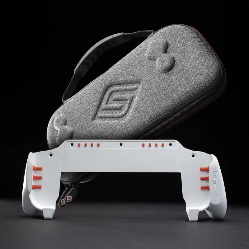 Satisfye حزمة ZenGrip Ronin White Slim، إكسسوارات متوافقة مع Nintendo Switch و OLED - تتضمن الحزمة: ZenGrip أبيض و ZenCase Slim رمادي - Image 3