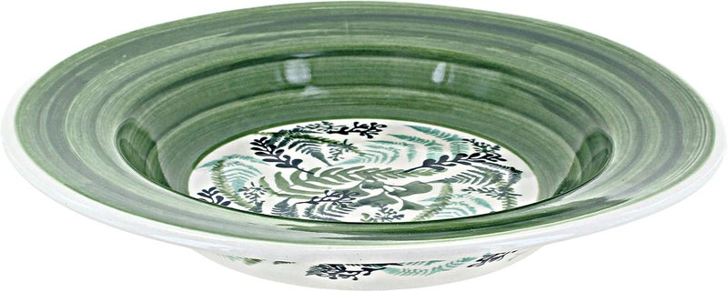 Blue Rose Pottery Blue Rose Polish Pottery Floating Fern Soup Plate - Image 1