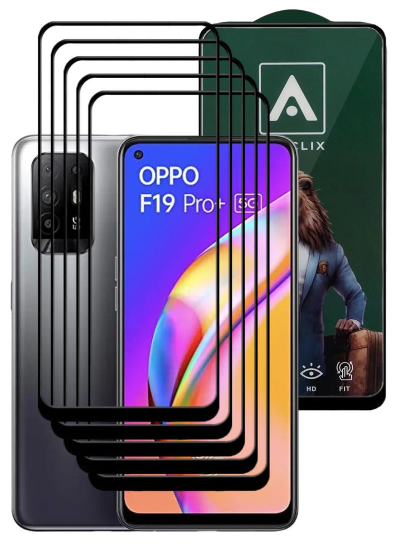 ACLIX 5 Pieces Antistatic ESD Dustproof Premium Quality High Definition Tempered Glass Screen Protector Designed For Oppo F19 Pro+ 5G - Image 1