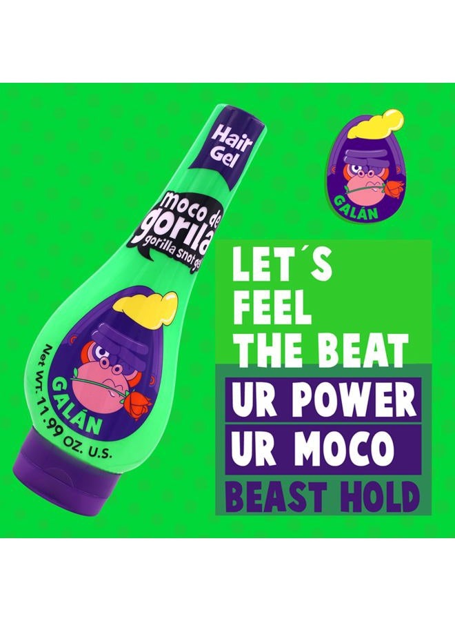 Moco de Gorila جل تصفيف الشعر جالان، يمكن إعادة تفعيله بالماء، ثبات طويل الأمد، عبوة 3 من 11.99 أونصة لكل منها، 3 زجاجات قابلة للضغط - Image 4