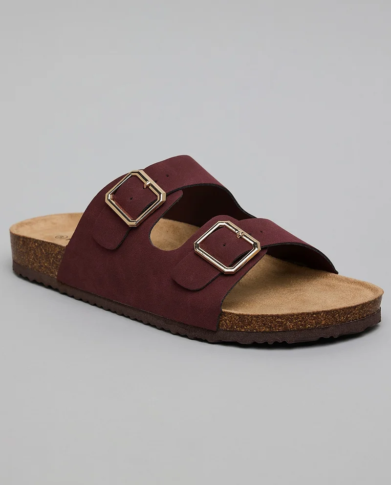 أر أند بي Solid Double Strap Comfort Sandals