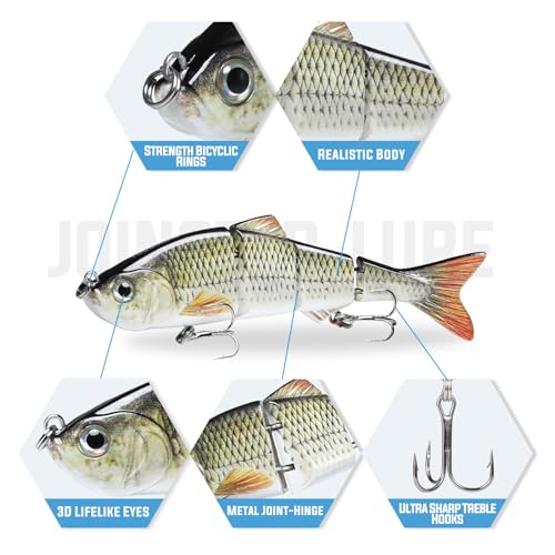 TRUSCEND Fishing Lures - Bass & Trout Swimbaits, Segmented Multi Jointed Swim Baits, Slow Sinking Swimming Lures for Freshwater & Saltwater Fishing Gear Kit - Image 2