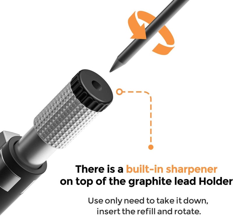 Nicpro مجموعة أقلام رصاص ميكانيكية 29 قطعة 2 مم، 9 قطعة أقلام نجارة 2.0 مم للرسم الفني والتخطيط مع 192 إعادة تعبئة رصاص مسبقة الشحذ HB و 2B وألوان، 2 ممحاة، 2 شSharpener - Image 4