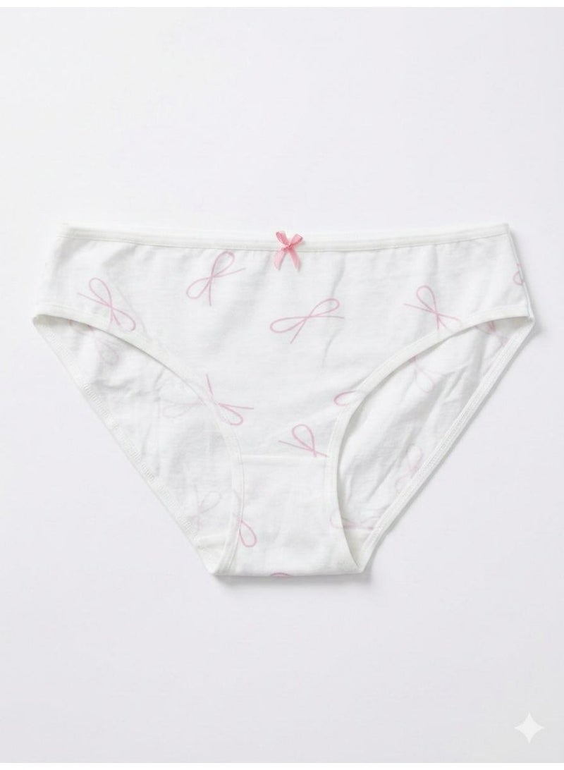Vanilla Women's Underwear 5-Pack, Cotton Bikini, Pink and Black with Bow Design, Striped and Solid - Image 3