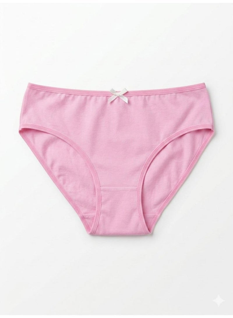 Vanilla Women's Underwear 5-Pack, Cotton Bikini, Pink and Black with Bow Design, Striped and Solid - Image 4