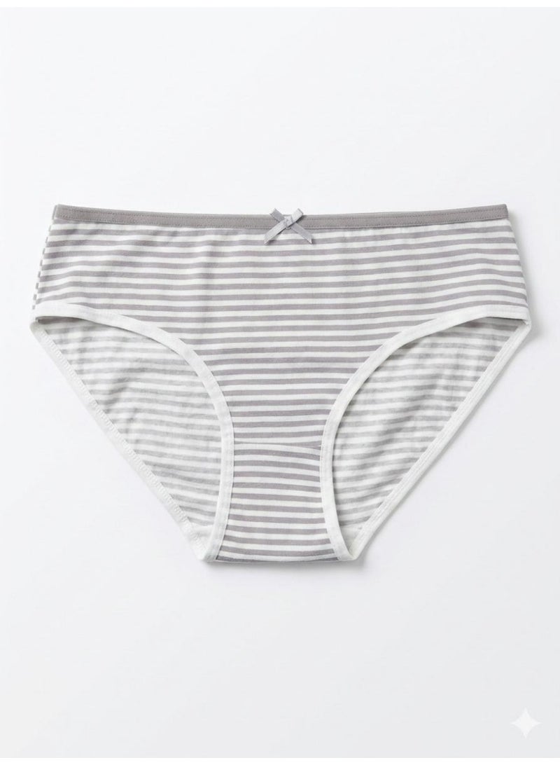 Vanilla Women's Underwear 5-Pack, Cotton Bikini, Pink and Black with Bow Design, Striped and Solid - Image 5