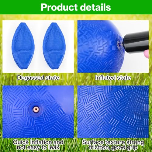 HSLCGF 12 Pcs Dodgeballs 5 Inch Kickball Playground Ball 4 Colour Inflatable Rubber Handball Dodge Ball with 1 Hand Pump for Outdoors Ball Games Gym Camps Picnic (Needle is at The Top of The Pump) - Image 3