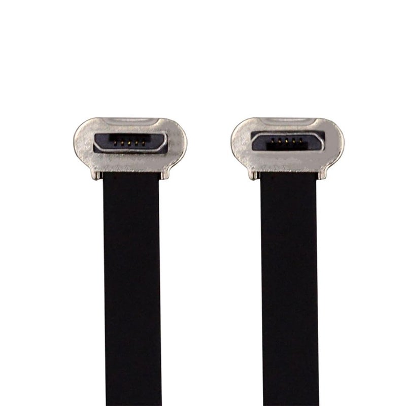 xiwai 90 Degree Micro USB2.0 Male to Micro USB Male 5Pin Ultra Slim Flat Data Charging Cable 16cm Down to Up Angle Connector - Image 1