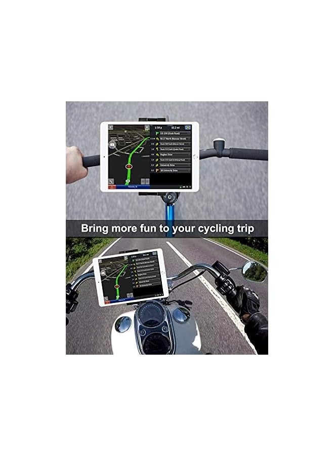 erorex Bike Tablet Mount, Motorcycle Bicycle Tablet Holder Stand, Cycling Tablet Handlebar Clamp with 360 Rotation for iPad Pro/Air/Mini, iPhone, Samsung Galaxy Tab, More 4-11" Cell Phones and Tablets - Image 2