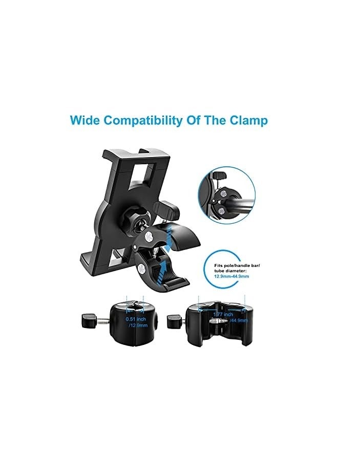 erorex Bike Tablet Mount, Motorcycle Bicycle Tablet Holder Stand, Cycling Tablet Handlebar Clamp with 360 Rotation for iPad Pro/Air/Mini, iPhone, Samsung Galaxy Tab, More 4-11" Cell Phones and Tablets - Image 3