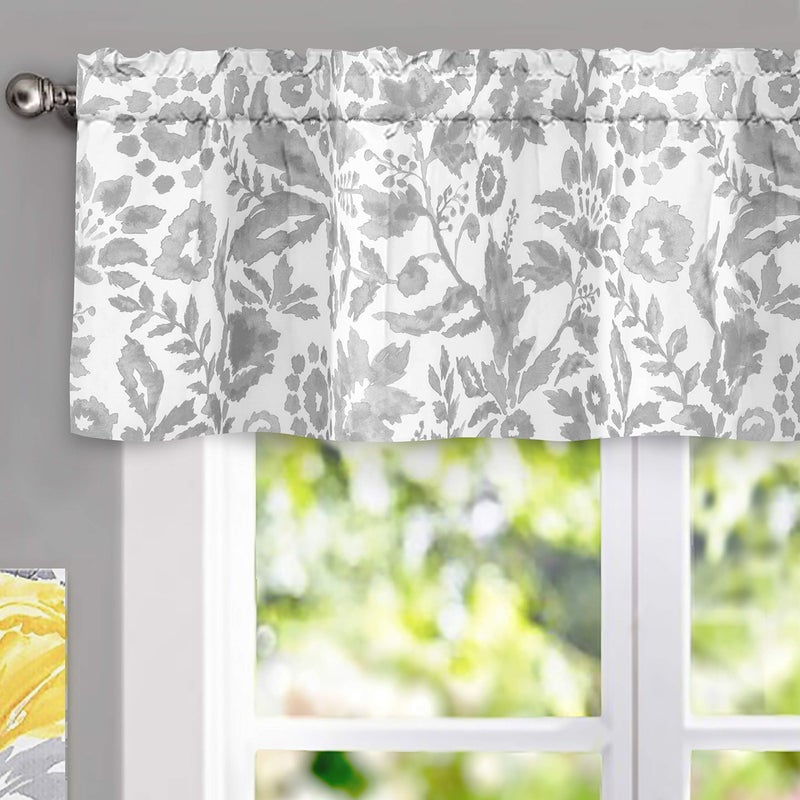 DriftAway Julia Lined Valance Double Layer Thermal Insulated Room Darkening Blackout Valances 3 Inch Rod Pocket Window Valance for Bathroom Living Room 52 Inch by 14 Inch Gray - Image 1