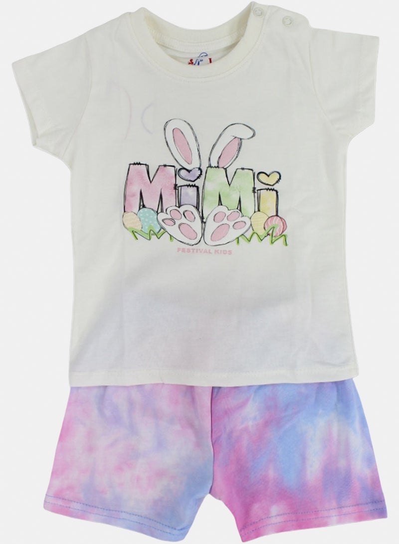 Baby Girls Cotton Pajama – Mimi Bunny Print