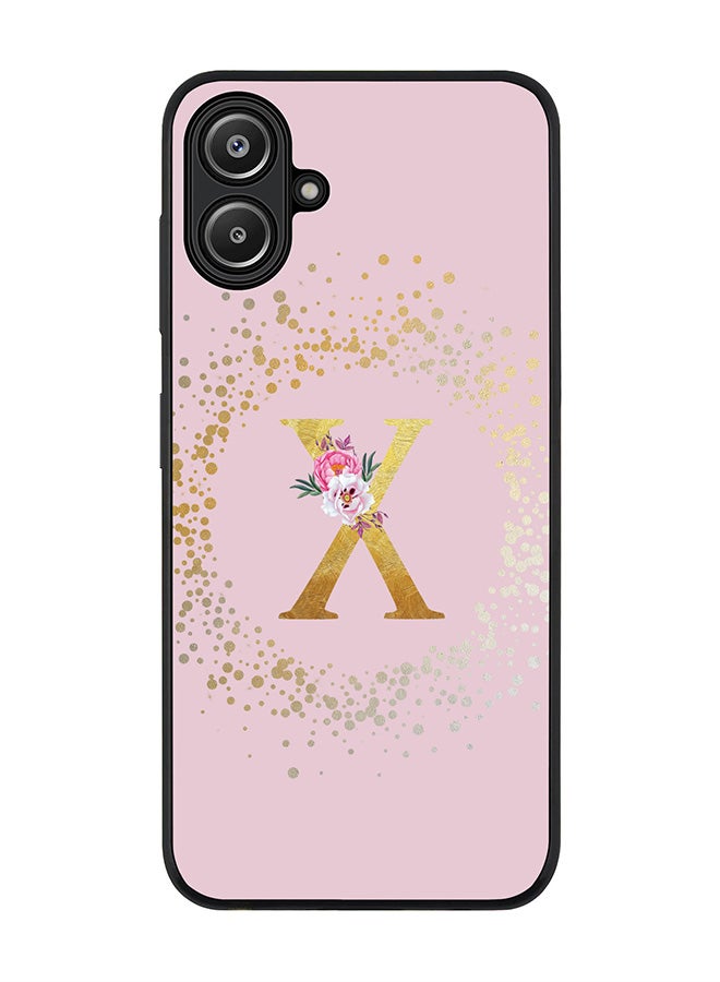 Stylizedd For Samsung Galaxy A06 Case,Slim fit Camera Protection, Shockproof Thin Phone cover - Custom Monogram Floral - X (Pink ) - Image 1