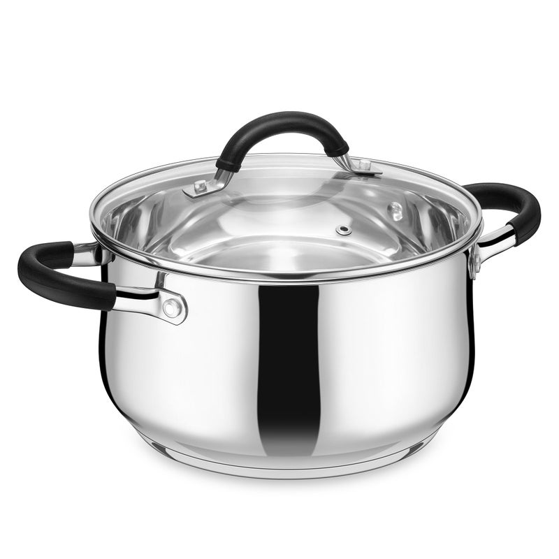 E-far Efar 4 Quart Stockpot Stainless Steel Pot with Visible Lid for Cooking Soup Pasta TriPly Thick Base for Induction Gas Small Cooking Pot with Dual Heat Proof Handles NonToxic Dishwasher Safe - Image 2