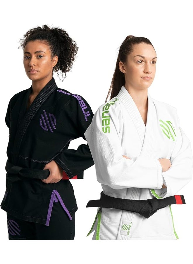 Sanabul Essential BJJ Gi for Women – Brazilian Jiu Jitsu Gi for Women with Preshrunk Lightweight Kimono Fabric – Comfortable Fit & Durable Training Gi, White - Image 3