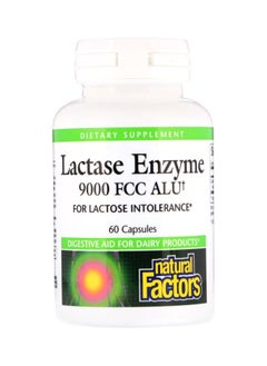 natural Factors Lactase Enzyme 9000 Fcc Alu Dietary Supplement - 60 Capsules 