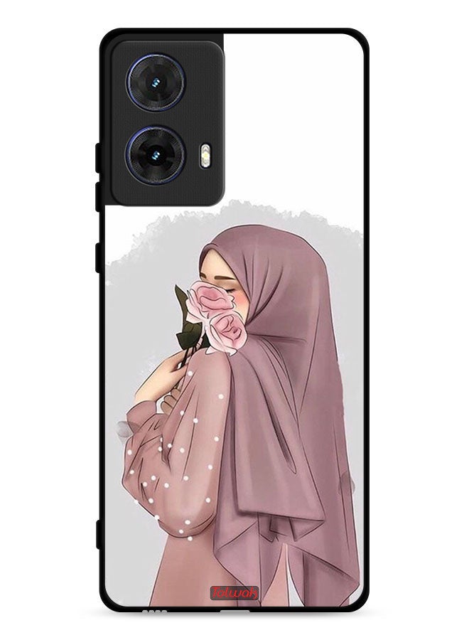 Tolwak Motorola Moto G85 5G Protective Case Cover Holding Roses Girl Art - Image 1