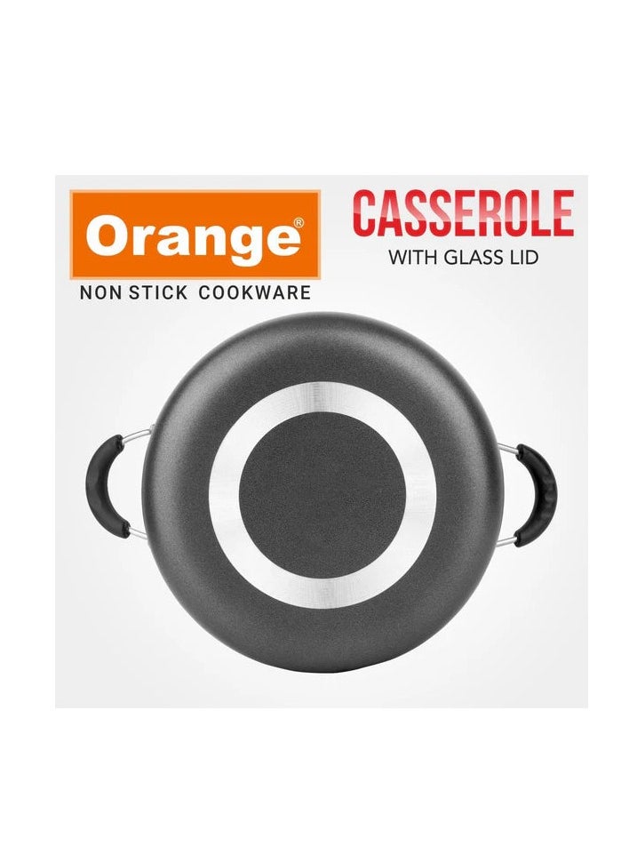 Orange ORANGE Non-Stick Casserole with Glass Lid 22cm  - Image 4