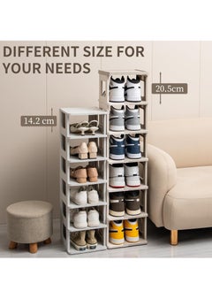 ARNOTEC Collapsible Shoe Rack - 7 Tier Shoe Storage and Organisation for Entryway, Assembly-free Shoe Shelf, Space-Saving Shoe Stand, Small Shoe Cabinet for Closet Hallway Dorm  - Image 4