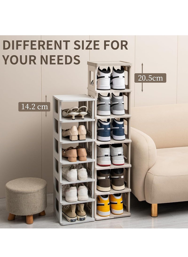 ARNOTEC Collapsible Shoe Rack - 7 Tier Shoe Storage and Organisation for Entryway, Assembly-free Shoe Shelf, Space-Saving Shoe Stand, Small Shoe Cabinet for Closet Hallway Dorm - Image 4