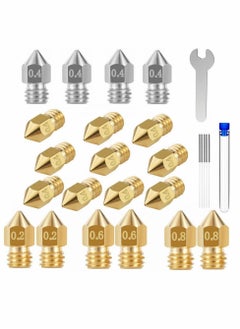 Excefore 26 PCS 3D Printer Nozzles Cleaning Kit, MK8 3D Printer Extruder Nozzles Compatible with Creality Ender 3 pro-Ender 5 pro-CR 10 and so on Band Cleaning Needles, 3D Printer Nozzle Wrench  - Image 1
