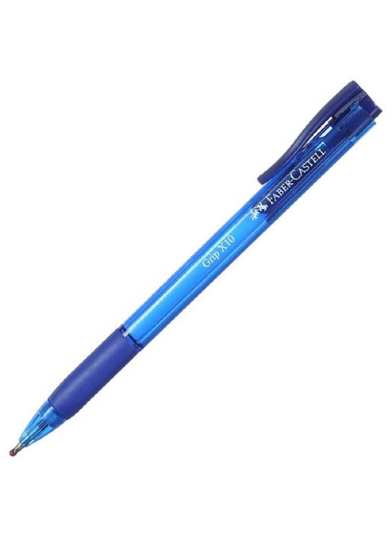 FABER-CASTELL - Faber Castel Pack Of 10 Pens -Castell Pen Grip X 1.0 Blue - Image 1