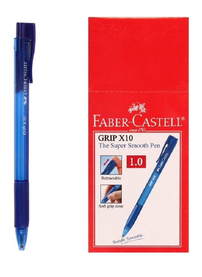 FABER-CASTELL - Faber Castel Pack Of 10 Pens -Castell Pen Grip X 1.0 Blue - Image 1