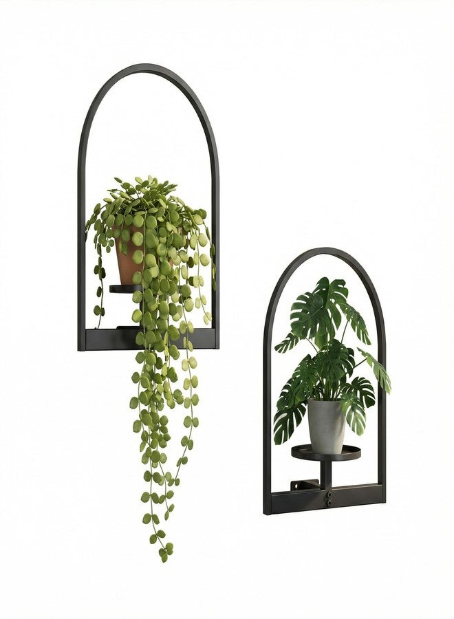 NUZZERO 2 Pack Plant Stand Indoor Outdoor Hanging Planters for Indoor Plants Wall Plant Holder for Indoor Plants Plant Frames Wall Decor for Livingroom Bedroom Balcony Patio - Image 1