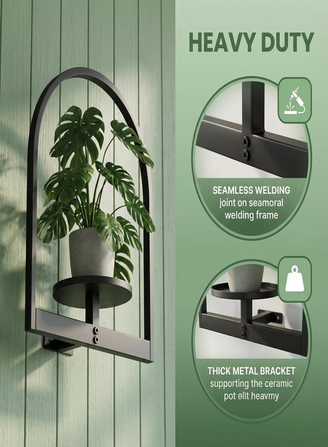 NUZZERO 2 Pack Plant Stand Indoor Outdoor Hanging Planters for Indoor Plants Wall Plant Holder for Indoor Plants Plant Frames Wall Decor for Livingroom Bedroom Balcony Patio - Image 5