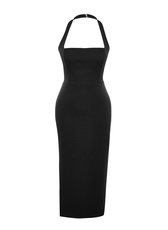 Black Fitted Woven Dress TPRSS24EL00136