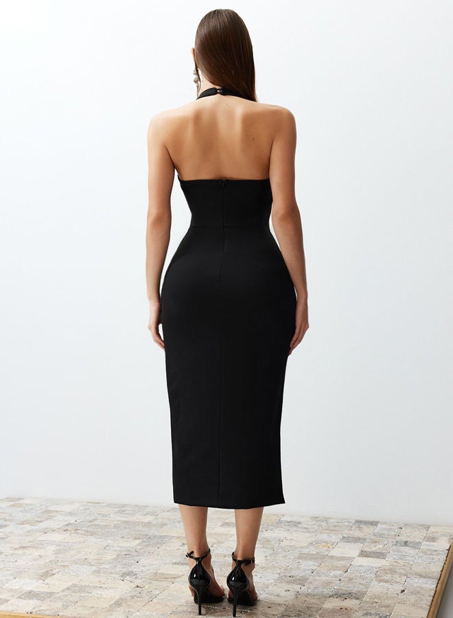 Black Fitted Woven Dress TPRSS24EL00136