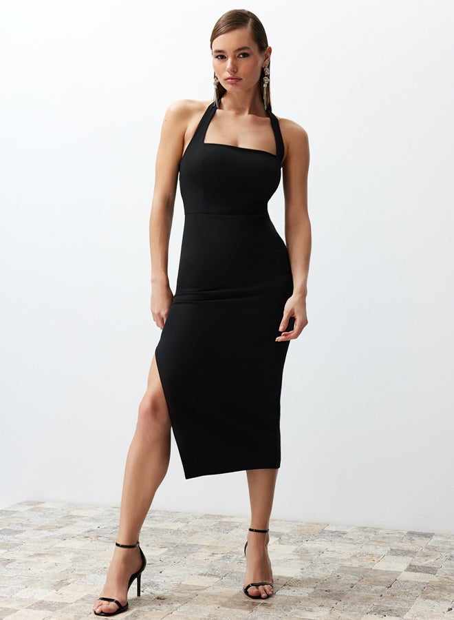 Black Fitted Woven Dress TPRSS24EL00136